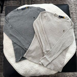 Men’s Medium Ralph Lauren Gray and Tan Knit Sweaters